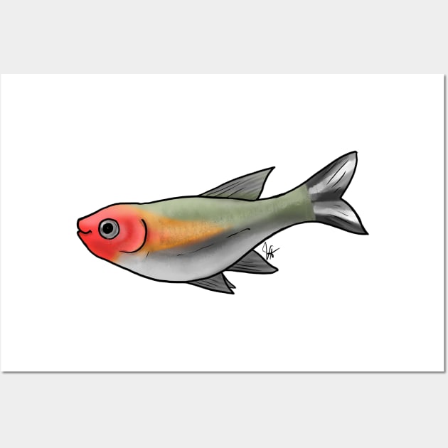 Fish - Tetras - Firehead Tetra Wall Art by Jen's Dogs Custom Gifts and Designs